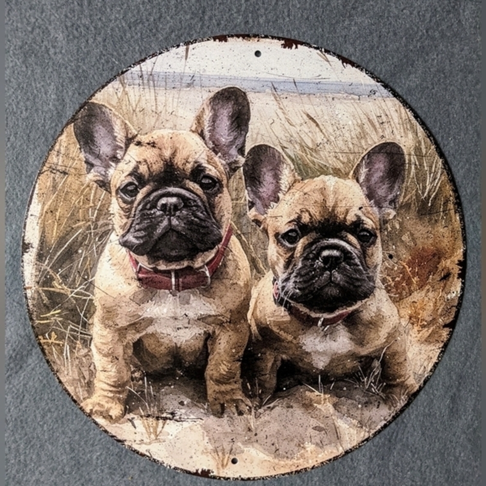 NEW French Bulldog 8"x8" tin aluminum‎ metal sign indoor outdoor